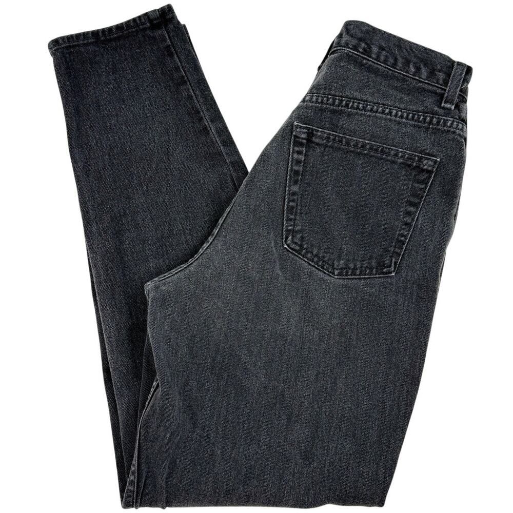 Vintage GAP Reverse Fit Barrel Leg Jeans 8 Gray Black Made in USA 90s Denim
